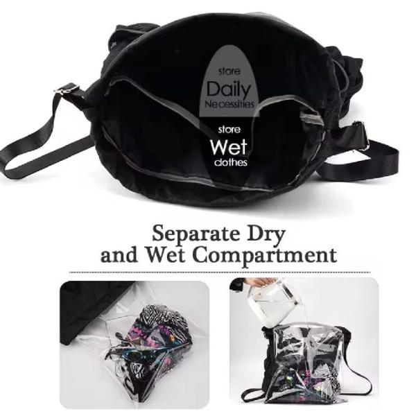 Fashion Design Dry Wet Separation Drawstring Multifunctional Sport Bag Backpack