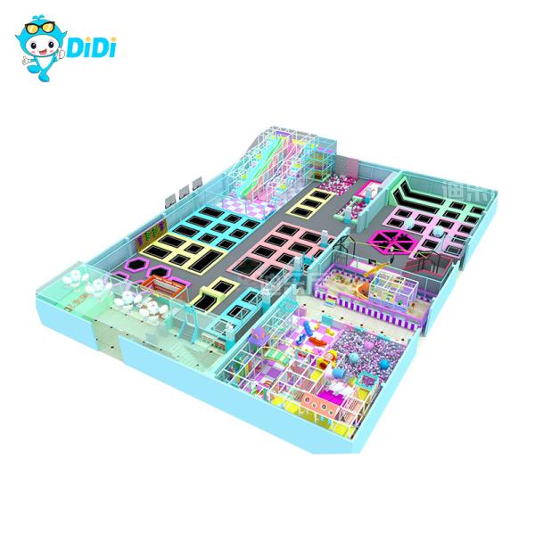 High Capacity Indoor Trampoline Park with Safety Net and Stainless Steel Frame for Commercial Use