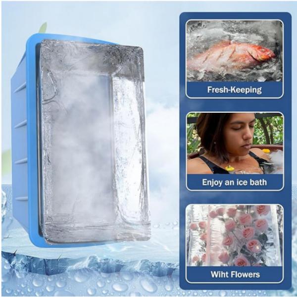 Fabricant de blocs de glace en silicone de 2 kg pour la maison plus épais Grand plateau à glaçons réutilisable Athlètes accessoires de plongée à froid Fabricant de glace sans BPA