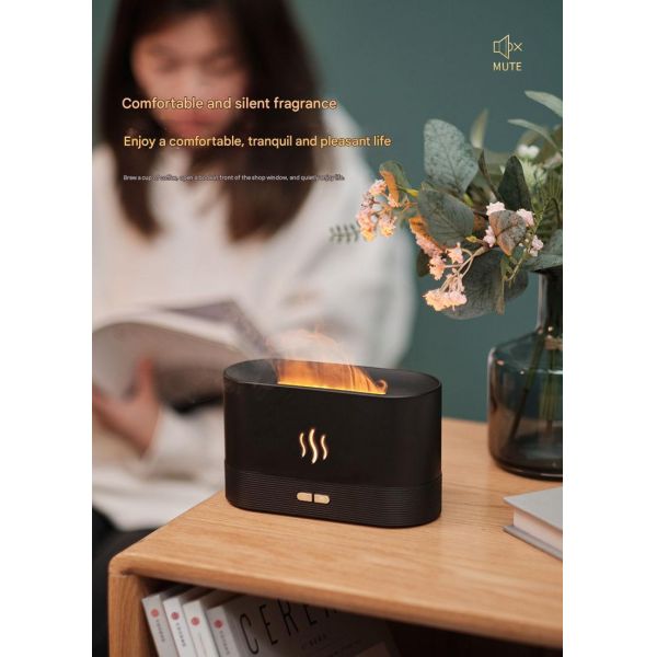 Simulated Flame Aromatherapy Diffuser Home Bedroom Humidifier Essential Oil Atomization Ambient Sleep Light
