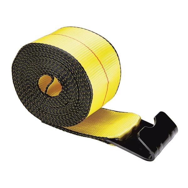 Cinturão de guincho de 4 polegadas com gancho plano Cinturão de guincho de carga pesada WLL 5400lbs Produtos de controle de carga plana