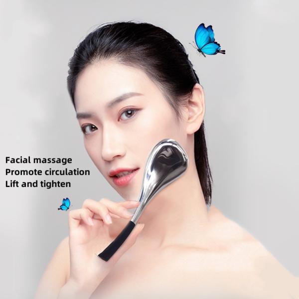 Massage Equipment Properties Silver Stainless Steel Mermaid Ice Globe for Face Skin Health Care Spa Spoon Facial Roller 2023
