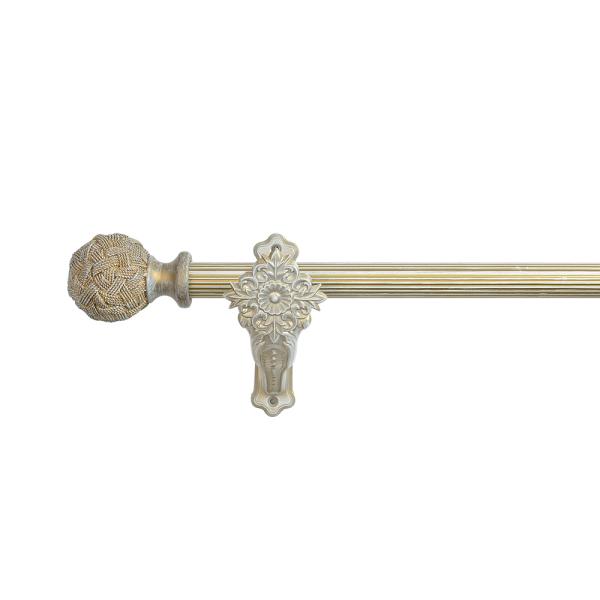 Luxury Retro Style Pipe Curtain Rods Iron Grooved Curtain Pole With Twist Ball Heads