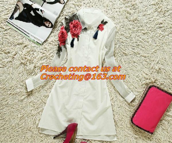 white flower Embroidery Lace patch motif applique trim headband hair bow garment clothing