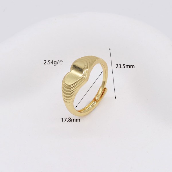 Jiexing Trendy Finger Rings 14K Gold Plated Adjustable Rings Evil Eye Jewelry