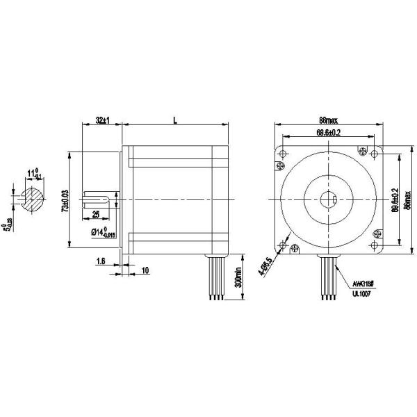 86mm Flange Nema 34 High Torque Hybrid Stepper Motor 1.8° 8nm 12nm