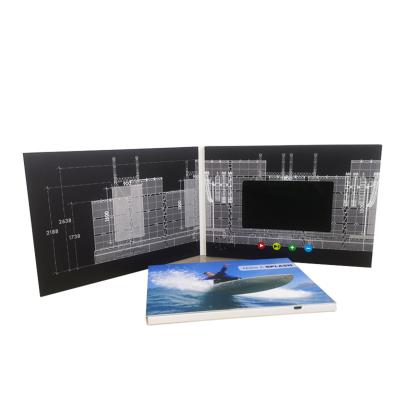 Customized Video Brochure Cards with 2.4 4.3 5 7 10 inch HD IPS Screen Promotional Video Greeting Card Digital Brochure