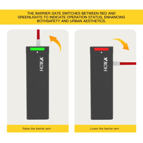 HCW ISO 9001/CE Certified Parking Barrier Gate with 340*340*1095mm Enclosure and Cold Rolled Steel Construction