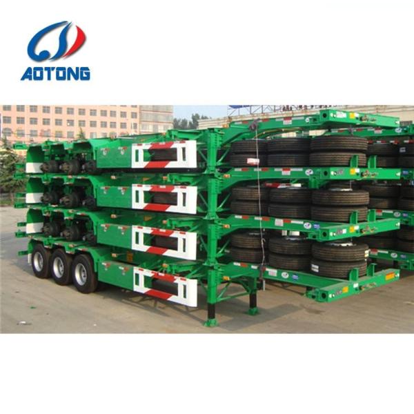 Aço 20FT 40FT Container Chassis de longa duração Esqueleto Semi-remolque com fechadura de contêiner