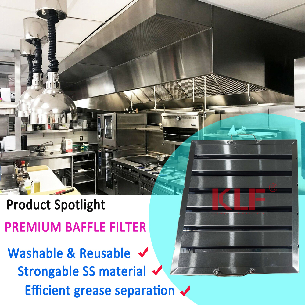 High-quality Commercial Exhaust Stainless Steel Rangehood Baffle Filters