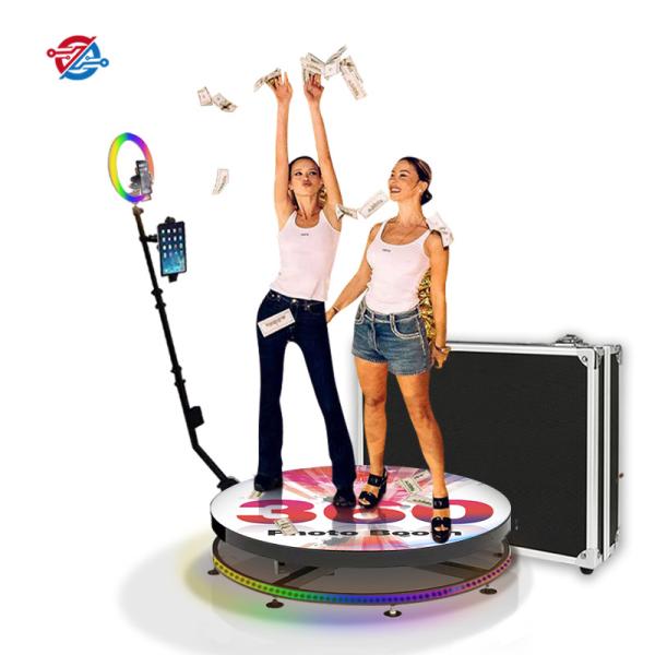Led Mirror Glass Intelligent Remote Control Rgb Light Slow Motion Rotating 360 Photo Booth