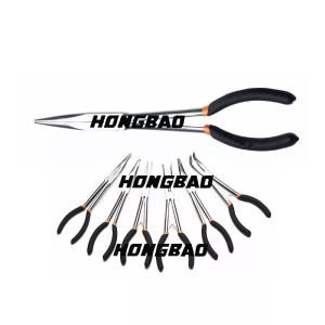 11 In. 45° Long Reach Pliers Set Straight Long Nose With Beveled Teeth Clip