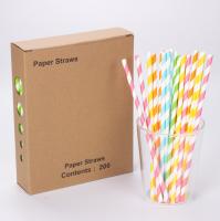 Produit alimentaire jetable 20 cm paille en papier avec conception biodégradable imprimée sur mesure