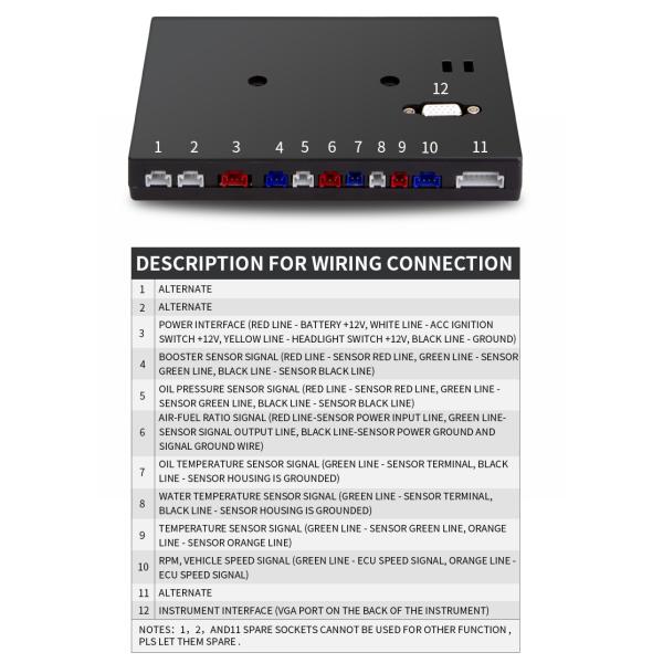 DO909 12v 7 Inch LCD 9VDC Car Racing Dashboard Gauge