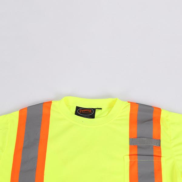 Breathable Reflective Safety Shirts Crew Neck Fluorescent Yellow