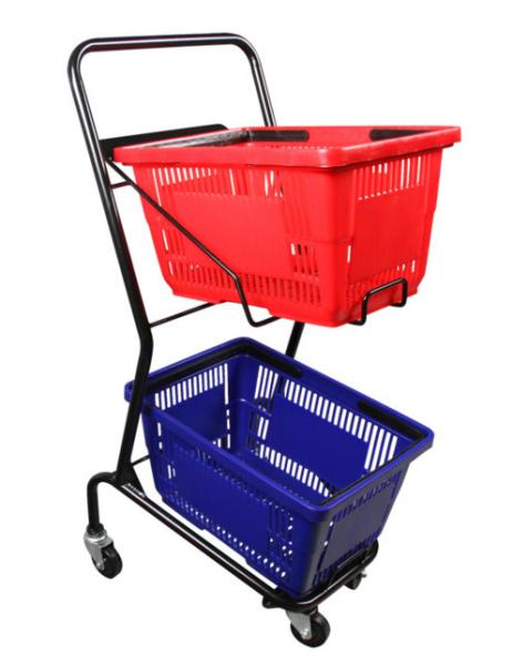 Carrinho de compras do novo supermercado de aço com mercadorias de 100 kg