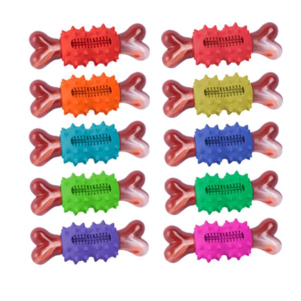 La caja fuerte de goma natural de los huesos mastica los juguetes para los perros los 25x18CM