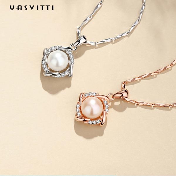 бриллиантовое колье жемчуга ожерелиь 14K 28mm ювелирных изделий рождества 8g 45.5cm стерлинговое серебряное