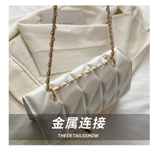 SIMPLE SOLID COLOR SINGLE SHOULDER CROSSBODY BAG CHAIN BAG SPRING/SUMMER NEW SENIOR PERSONALITY INS TEXTURE BAG