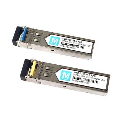 155M BIDI 20km 1310nm/1550nm LC Connector DDM WDM Simplex Optical Module Transceiver SFP Module FTTX Compatible Design