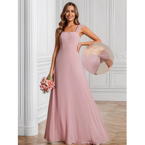 Empire High-waisted Sleeveless Cap Sleeve Square Neck Invisible Zipper Burgundy Chiffon Party Dress