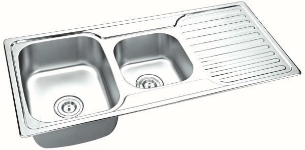 304 Ss dobram o dissipador da bacia, unidade de dissipador dobro da bacia da forma para 500 unidades baixas/banca da cozinha redonda