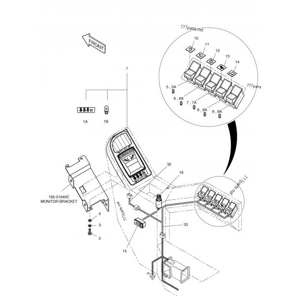 Монитор экскаватора датчика ЛКД индикаторной панели запасных частей ДХ300 экскаватора ДХ225-7