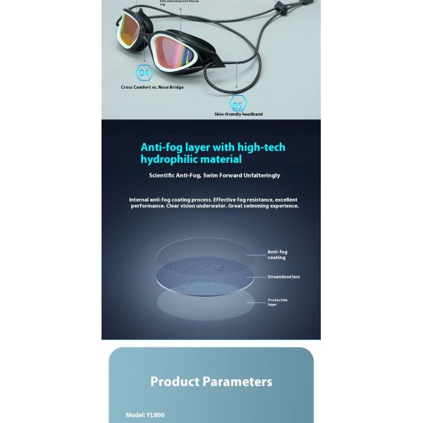 Multi-color lightweight and transparent competitive swimming goggles, anti-fog and waterproof adult universal swimming equipment, factory customized high-definition swimming goggles