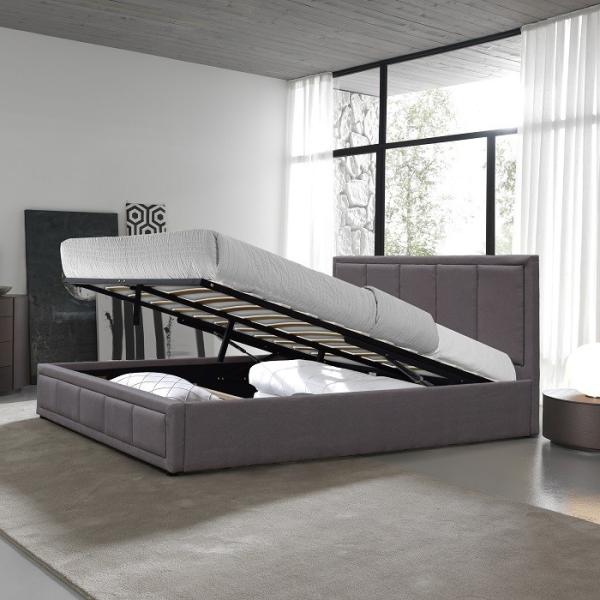 De madeira escuros de Grey Double Size Linen Fabric estofados colocam fabricantes por atacado da cama