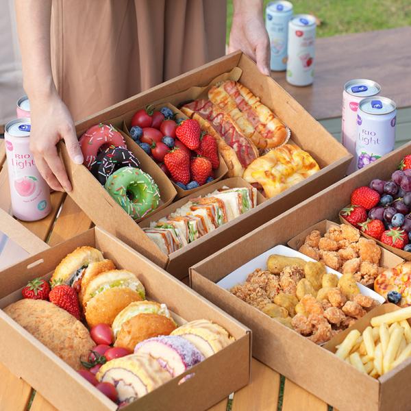 Disposable Kraft Paper Lunch Box for Camping Picnic Desserts