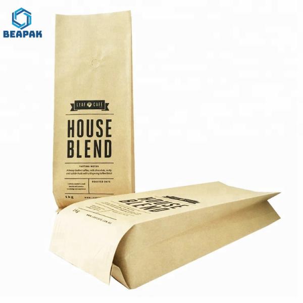 Papier d'emballage imprimé sacs de café de valve de manière de 180 microns un