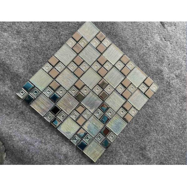 гальванизировать AAA отделки стен плитки мозаики металла 17kg/Ctn 300X300mm стеклянный внутренний