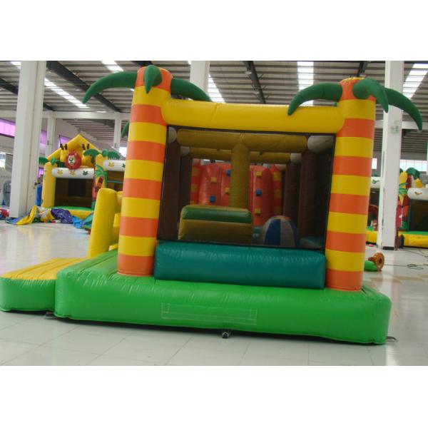 Coconut Tree Inflatable Bouncy Obstacle Course , Outdoor Playground Blow Up Bounce House Race