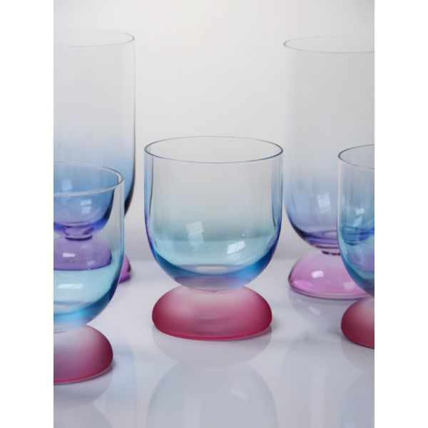 Handblown Crystal Wine Glass Goblet with Two-color Gradient Frosted Base and 300ml Capacity for Wine Cocktail and Home Decor