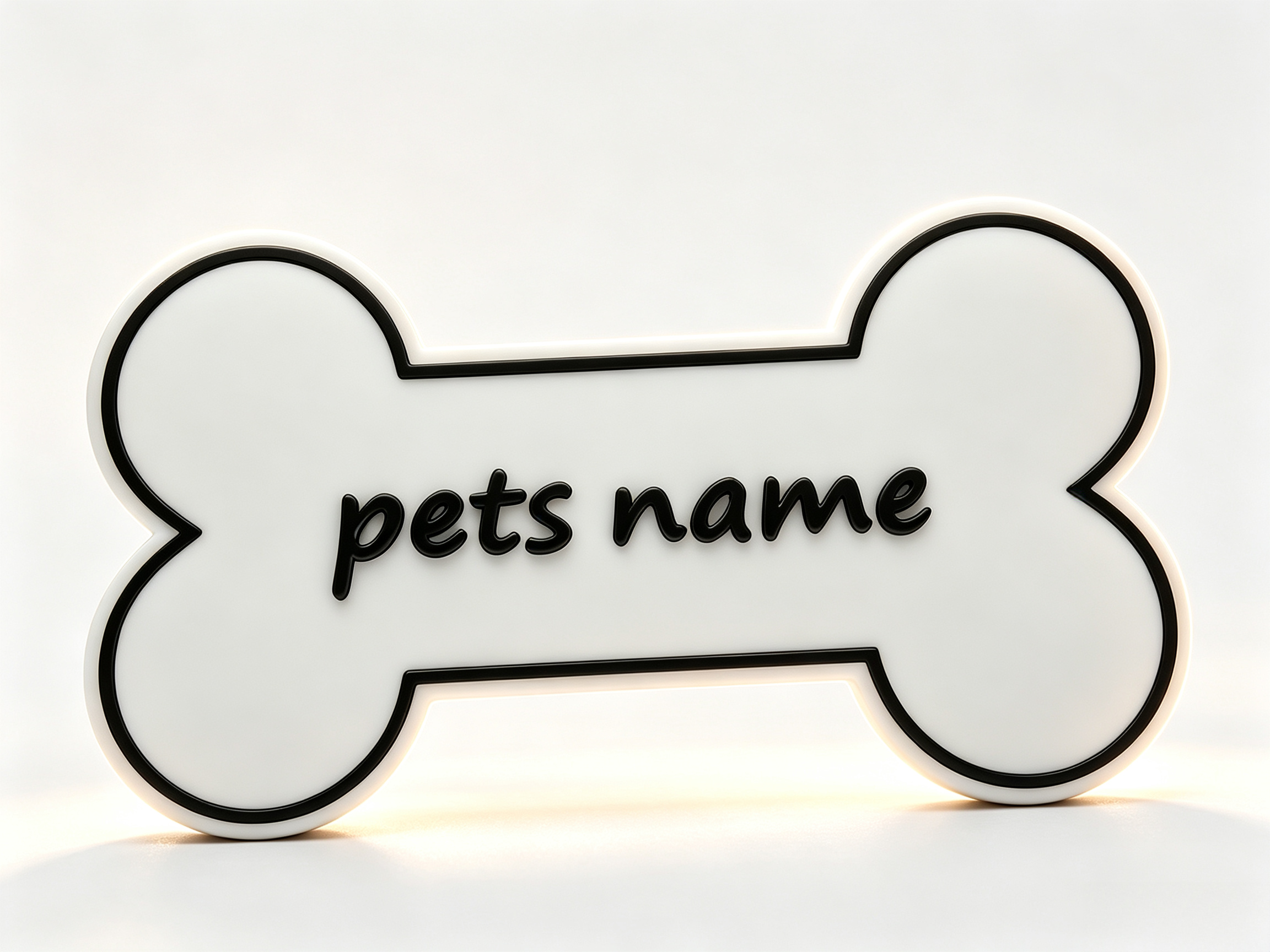 Bone Shaped 3d Print My Design Pet ID PETG Dog Collar Name Tag