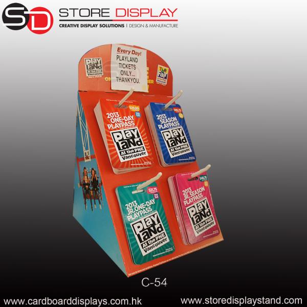 Display corrugated counter displaybox with hooks