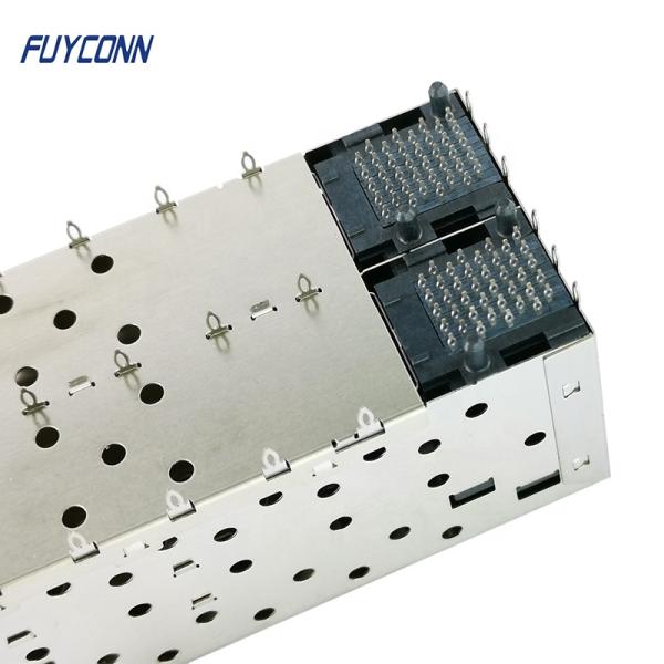 80Pin 2x2 Dual Port SFP Connector Female Press-Fit Nickel Silver