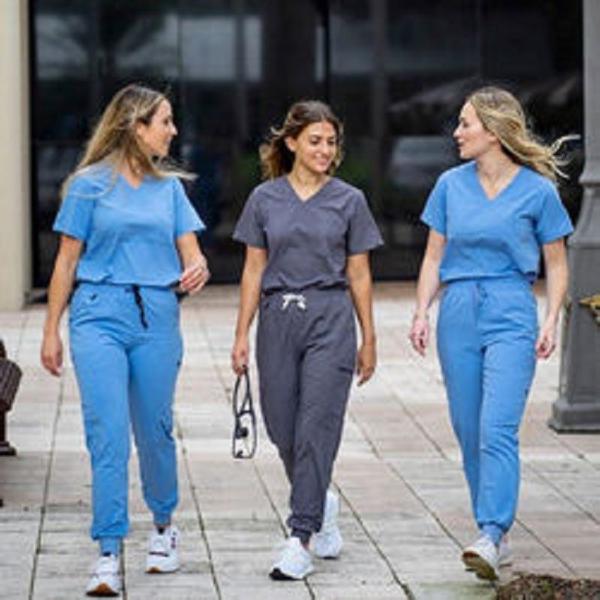 factory custom logo solid color  stretch medical nursing scrubs body shaper scurbs pants