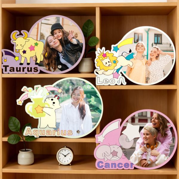 Blank Sublimation MDF Photo Frame Creative Zodiac Series Trendy Novelty Shapes Fashion Personalized Picture Frame
