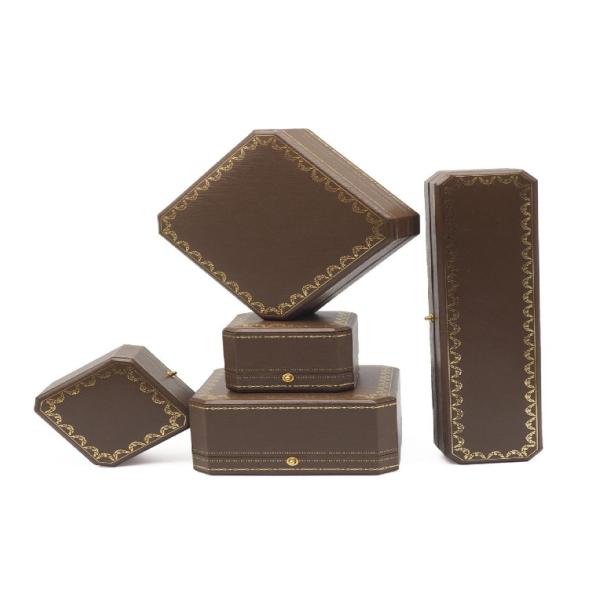 Lady Pandent Leather Jewelry Packaging Boxes Gold Borders Storage 70x90x40mm