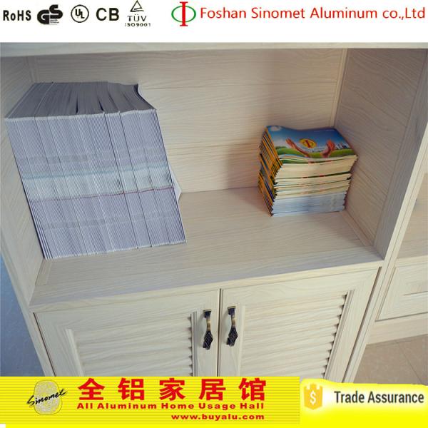 Living Room Aluminium Fabrication Bookshelf  Antique Style With Glass Door