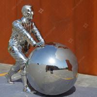 Estátua de aço inoxidável para o exterior Espelho Estátua de metal moderno polido para jardim