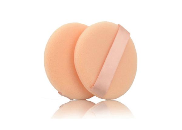 Beautiful Cosmetic Powder Puff Makeup , Round White Face Powder Makeup Sponges