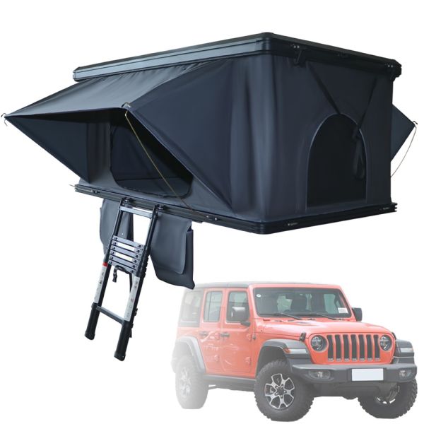 Car Tent Camping Aluminum 3 Person Outdoor Car Rooftop Roof Top Tent Triangle Clamshell Hard Shell Top Roof Used Car Tent
