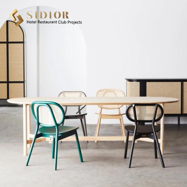 Restaurant Black Solid Wood Dining Chairs Set Of 4 55cm Width