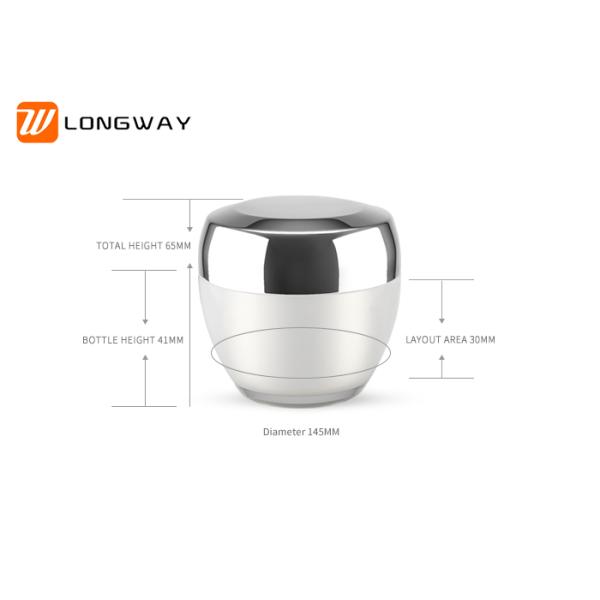 Round Silver Cap Airless Pump Jar / Acrylic Lotion Bottle For Facial Cream