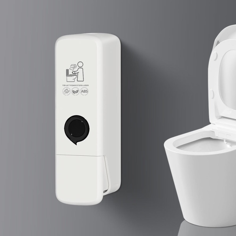 White ABS 300ml Capacity Toilet Sanitiser Dispenser Wall Mounted 65x80x215mm Size