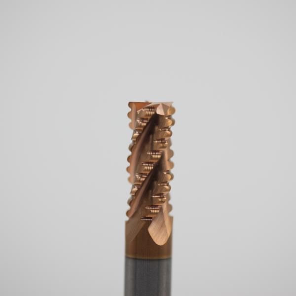 8mm HRC55 4 Flutes Carbide Roughing End Mills TiAISiN Coated  For Steels & Iron