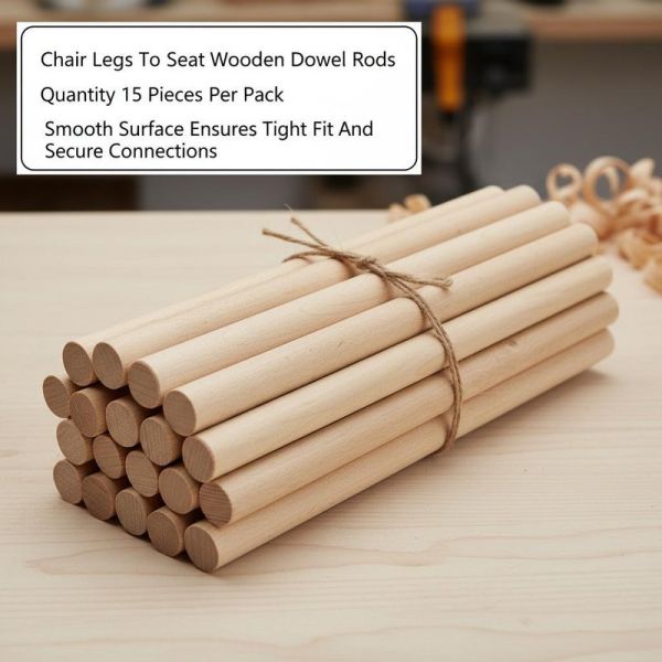 Chair Legs To Seat Wooden Dowel Rods Quantity 15 Pieces Per Pack Smooth Surface Ensures Tight Fit And Secure Connections