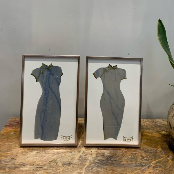 Exquisite Marble Qipao Art | Handcrafted Natural Stone Vintage Chinese Décor Sculpture